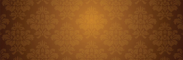 Seamless brown floral pattern with an intricate design.