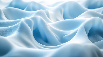 Obraz premium Serene Blue Fabric Waves with Soft Texture