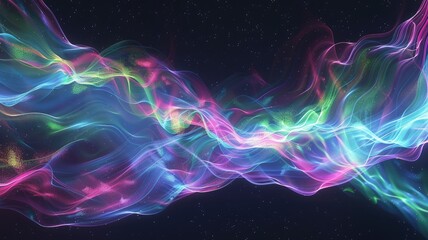 Fototapeta premium Abstract vivid colorful wave flowing express energetic texture. Seamless texture of vividness curve swirling convey sense of harmony and wonderful scene perfect for effect and graphic design. AIG51.