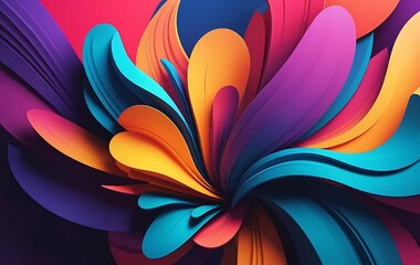 Fototapeta premium Abstract Colorful Swirling Floral Design