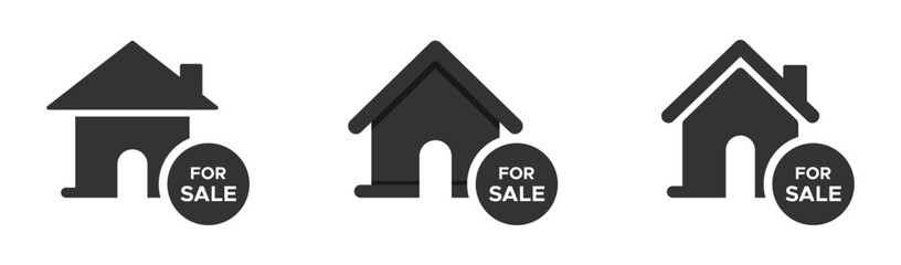 Property for sale vector signs. House for sale vector icon designs