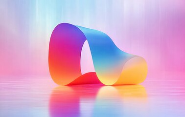 Abstract Gradient Logo Design, Modern Minimalist Art, Artificial Intelligence, 3D Rendering, Digital Innovation, Vibrant Tech Icon