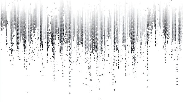 Abstract grayscale digital data stream cascading downwards.