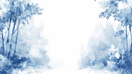 watercolor winter fantasy forest