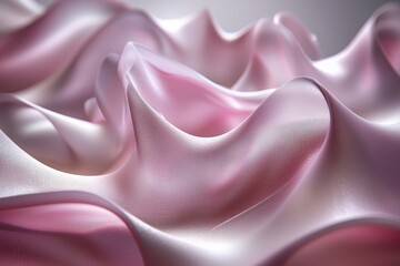 Obraz premium Elegant Pink Fabric Waves in Soft Light