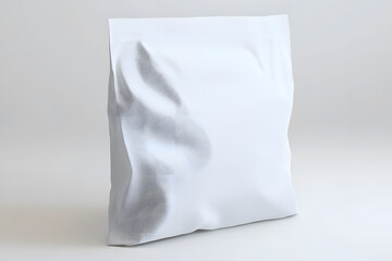 White Pouch Mockup: Design, Texture, 3D Model, Packaging,  Plastic,  Empty,  Blank,  Surface,  Fold,  Product