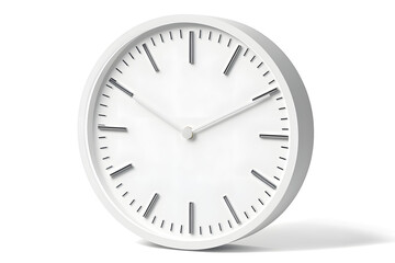 Modern White Clock Shows Precise Time