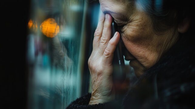 Person experiencing distress while holding head and staring at phone, reflecting modern challenges and emotional struggles in the digital age