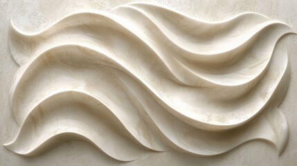 Fototapeta premium Elegant Abstract Waves in Soft Cream Tone