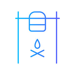 pot on fire gradient icon