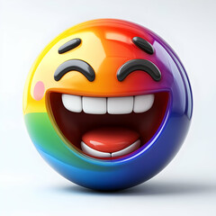 Rainbow Emoticon 3D Illustration
