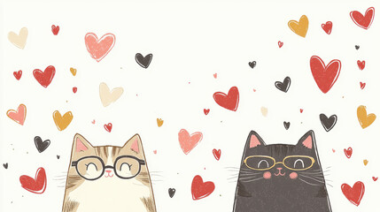 Cat heart, A pastel pink background image featuring ample space for text, ideal for commercial use in high fidelity design projects.
