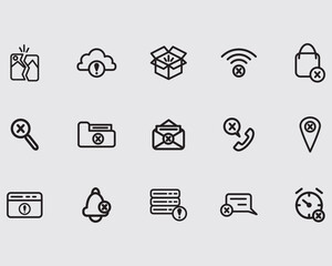 Fototapeta premium set of empty state outline vector icons isolated on background