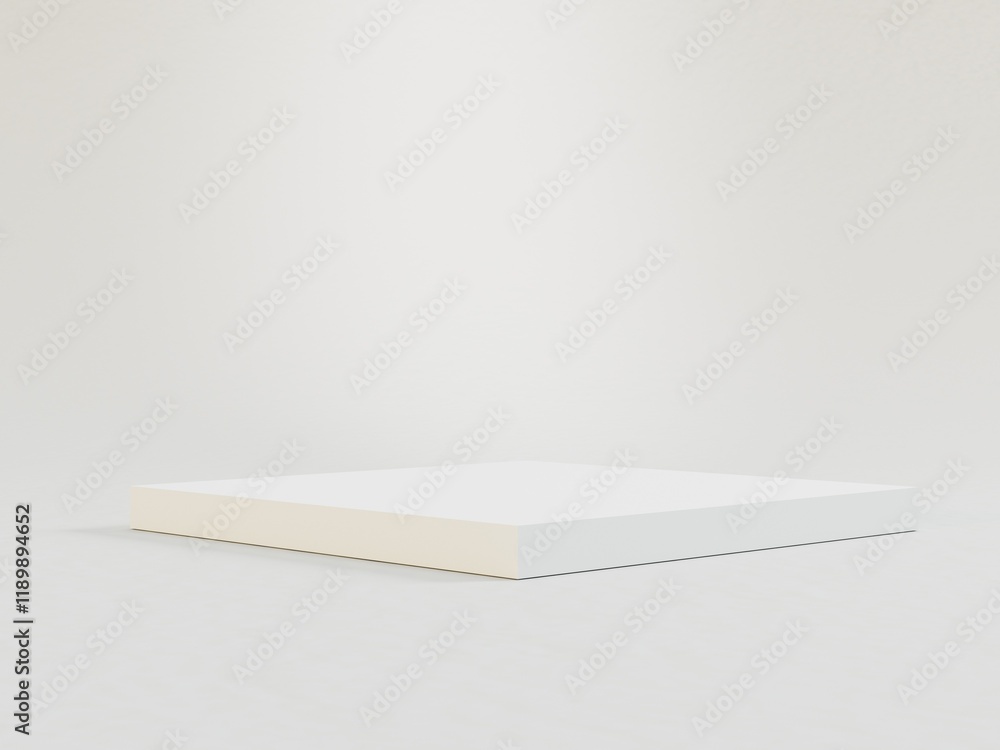 Poster minimalist scene with a flat, uniform object possibly a book or box on an evenly lit surface gradien