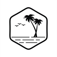 Palm tree icon silhouette design. Palm tree logo design vector.
