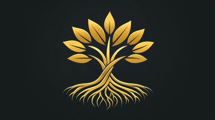 Obraz premium Golden Tree of Life: A symbol of growth, strength, and prosperity.