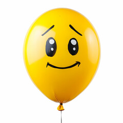 Fototapeta premium Yellow Balloon Illustration with Smiley Face