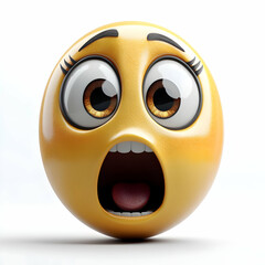 3D Emoticon Illustration Surprised Face