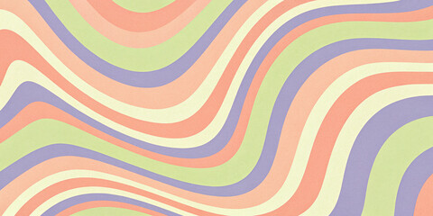 Retro vibrant color swirly, wayvy, curvy abstract background with grainy texture for a vintage or 70s-inspired nostalgic, playful, psychedelic vibe
