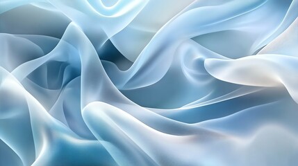 Obraz premium Flowing Translucent Fabric in Shades of Blue Creates a Serene and Calming Visual Experience
