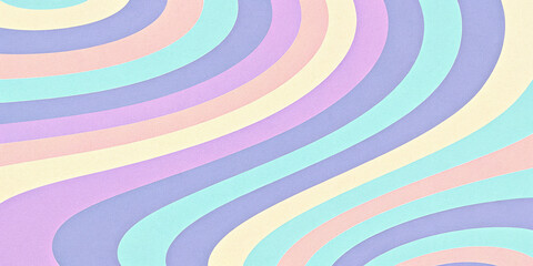 Retro vibrant color swirly, wayvy, curvy abstract background with grainy texture for a vintage or 70s-inspired nostalgic, playful, psychedelic vibe