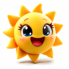 Cute 3D Sun Illustration