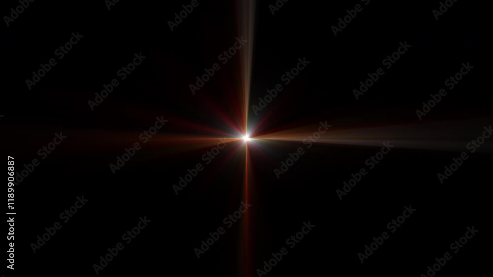 Poster loop flickering center stars rotating glow multicolored rays lights optical lens flares shiny animat
