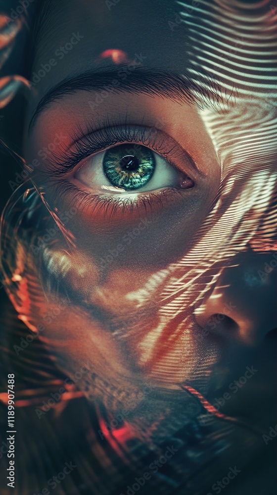 Canvas Prints Close-up Surreal Portrait: A Woman's Enigmatic Gaze