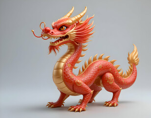Obraz premium Magnificent Red Chinese Dragon Figurine