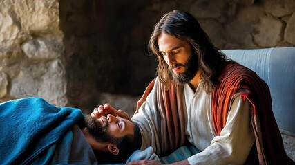 Jesus Touching the Paralytic and Offering Forgiveness