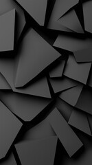 Abstract Black and Gray Geometric Shapes with Angular Edges and Sharp Contrasts