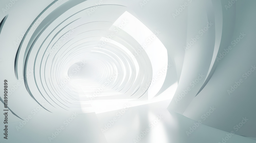 Poster 3d render of an abstract futuristic background with white lines and empty space