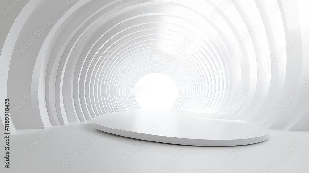 Poster 3d render of an abstract futuristic background with white lines and empty space