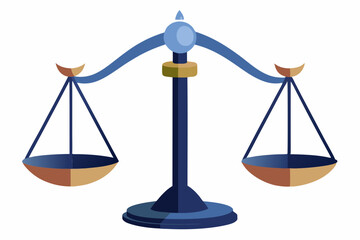  scales justice on white judge law auction vector art illustration