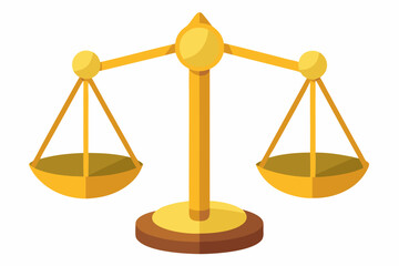  scales justice on white judge law auction vector art illustration