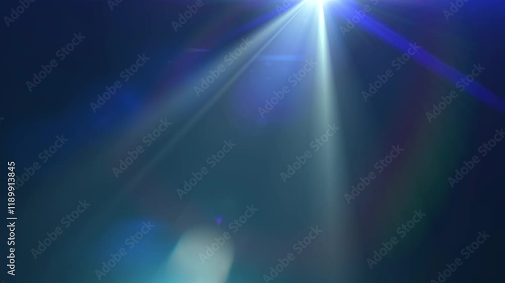 Canvas Prints loop blue optical lens flares shine rays light move from top left to top right on black abstract bac