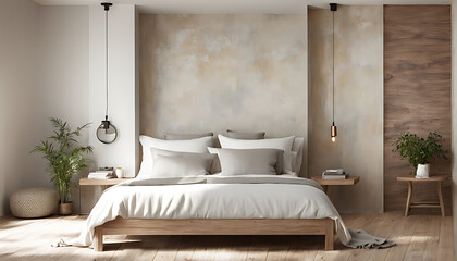 simple bedroom with subtle textures