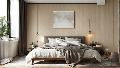 simple bedroom with subtle textures