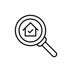 Home inspection outline icons, minimalist vector illustration ,simple transparent graphic element .Isolated on white background