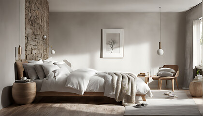simple bedroom with subtle textures