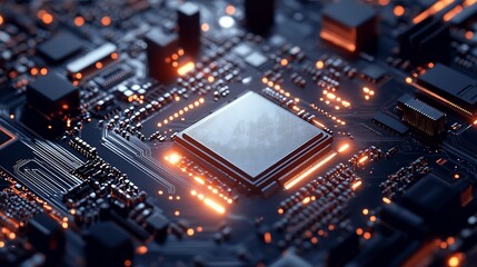 Fototapeta premium Closeup of electronic circuit board Technology concept