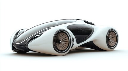 Futuristic Concept Car Design with Streamlined Aesthetic Features