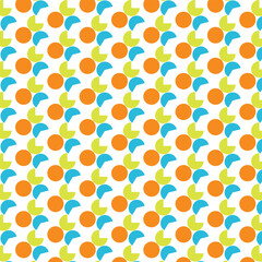 Geometric Circle Pattern with Overlapping Colors for Unique Modern Art Applications. Perfect for your home decor. Featuring a combination of orange, green, and blue in bright and trendy colors.