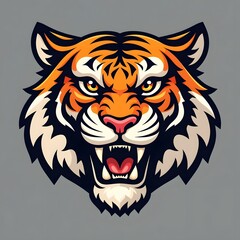 tiger head mascot detailed illustration