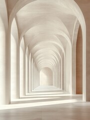 Naklejka premium Minimalist Architectural Space with White Columns and Natural Light for Branding Presentation Mockup