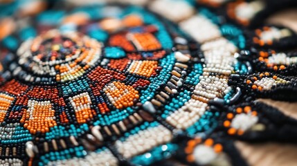 Close-up of vibrant, multicolored beaded jewelry.