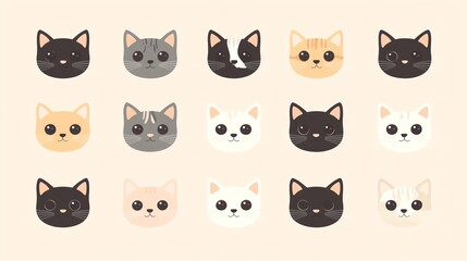 A vector illustration set of cute kittens from various cat breeds like Bengal, Siamese, and Persian, designed in a flat style with soft colors, perfect for pet lovers