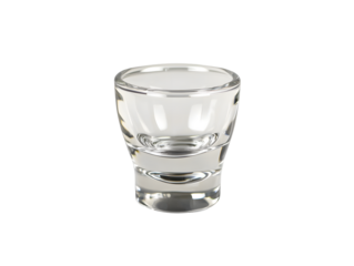 Elegant Shot Glass on Plain Background with Reflections