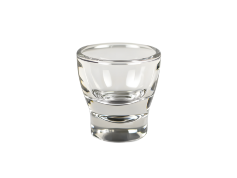 Elegant Shot Glass on Plain Background with Reflections