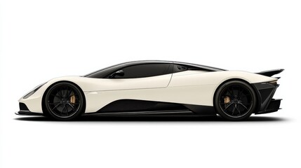 Obraz premium Sleek White Sports Car with Modern Design and Unique Features